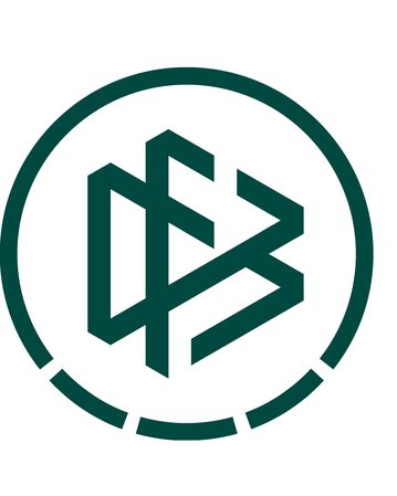 Logo des Deutschen Fußball-Bundes (DFB) mit stilisierten Buchstaben und dem Schriftzug "DEUTSCHER FUSSBALL-BUND".