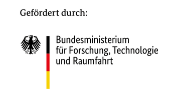 Supported by the Federal Ministry of Research, Technology, and Space, presented with the official logo and the colors of the German flag.