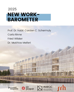 2025 New Work-Barometer mit den Autoren Prof. Dr. Carsten C. Schermuly, Carla Rinne, Fried Wilsker und Dr. Matthias Meifert.