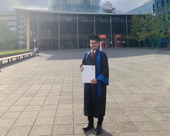 International Student Ambassador Vaibhav Deoghare during his graduation ceremony.