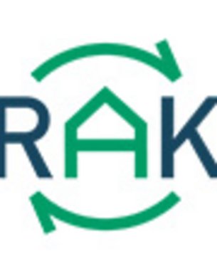 Logo of MIRAKEL featuring a stylized house and arrows that represent a cycle.