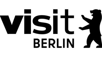 Logo von "visit Berlin" mit einem stilisierten Bären, der die Stadt Berlin repräsentiert.