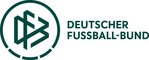 Logo des Deutschen Fußball-Bunds (DFB) in grün und weiß, bestehend aus stilisierten geometrischen Formen und dem Schriftzug "Deutscher Fußball-Bund".