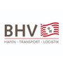 BHV-Logo mit den Worten "Hafen", "Transport" und "Logistik" in einer modernen Schriftart, begleitet von einer stilisierten Flagge.
