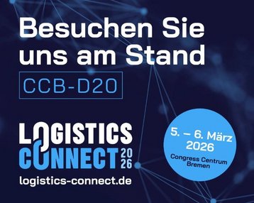 Besuchen Sie uns am Stand CCB-D20 auf der Logistics Connect 2026, 5. – 6. März im Congress Centrum Bremen.