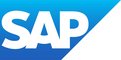 Text: "SAP logo in blue and white, consisting of the letters 'SAP' in uppercase.
